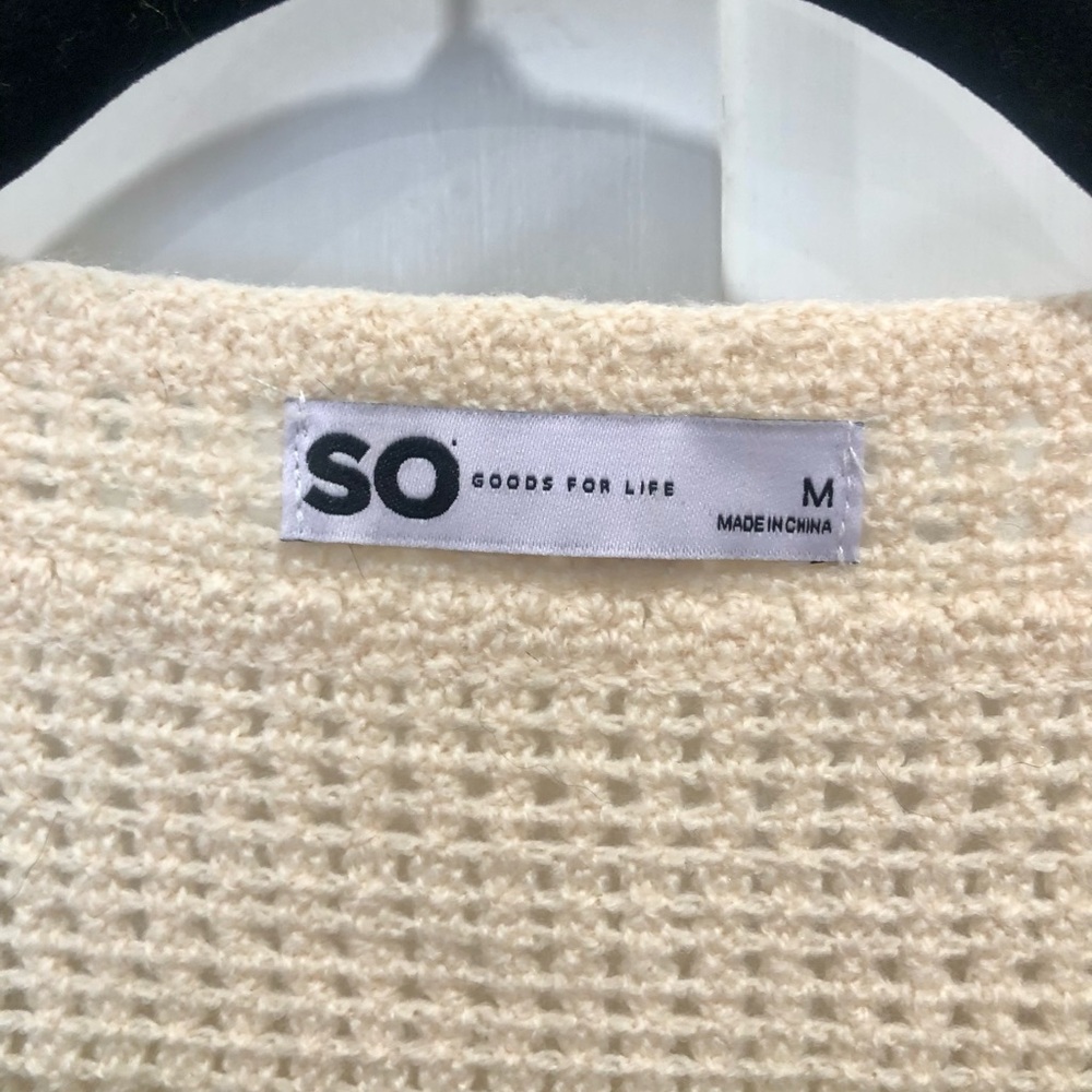 SO Cream Floral Y2K Granny Square Knit Cardigan | Medium - Picture 4 of 4